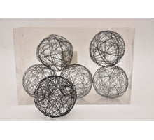 Metal wire ball 10cm 6pc. black