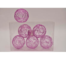 Metal wire ball 10cm 6pc. lilac