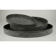 Set/3 Tray rond grijs 32/27/22cm