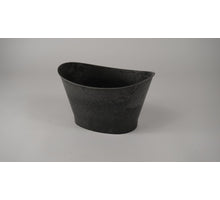 Ovale pot Kansas middel grijs 26,5x18x15,5cm