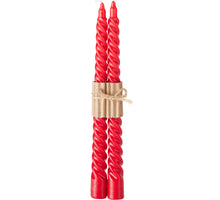 DINER KAARSEN TWISTER SET 2 STUKS ROOD