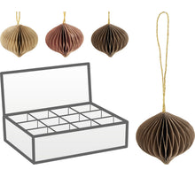 HANGDECO UI PAPIER HONINGRAAT D6 CM 3 ASSORTIE BRUINBEIGE MIX