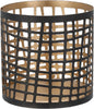 Tealight holder 6x6cm metal black/gold