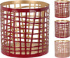 Tealight holder 6x6cm metal, 3 assorted "pink"