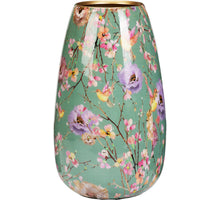 VAAS METAAL D18 H30CM GROENE BLOEMEN