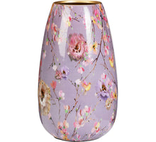 VAAS METAAL D18 H30CM PAARSE BLOEMEN