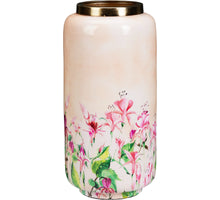 VAAS METAAL D15 H30CM ROZE BLOEMEN
