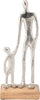 SCULPTURE MAN AND CHILD ALUMINUM 10X5X24CM SILVER