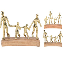 SCULPTUUR FAMILIE ALUMINIUM 24X9X23CM GOUD 2 ASSORTIE