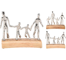 SCULPTUUR FAMILIE ALUMINIUM 24X9X23CM ZILVER 2 ASSORTIE
