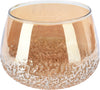CHAMPAGNE GOLD STONE TEA LIGHT HOLDER D19.5 H15CM