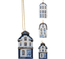 HUISJE DELFT BLAUW HANGDECO 6,5x3,5x3CM 3 ASSORTIE