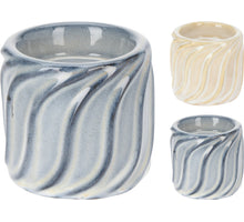 Ceramic Swirl Tealight Holder D8 H7cm 2 Assorted