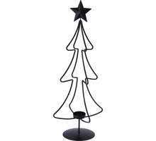 TEA LIGHT HOLDER CHRISTMAS TREE H55 D21.5 CM METAL BLACK