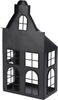 LANTAARN HUIS METAAL 16X9X30CM ZWART