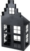 LANTAARN HUIS METAAL 21X14X41CM ZWART