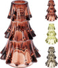 KANDELAAR GLAS KERSTBOOM D10 H14CM 3 ASSORTIE HERFST KLEUR