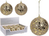 POLYFOAM CHRISTMAS BALL D8 CM GLITTER GOLD 2 ASSORTED DESIGNS