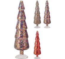 KERSTBOOM CONFETTI GLAS D10 H34CM 3 ASSORTIE