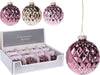 Christmas Ball Glass 80mm, 3 Assorted ''Lilac''