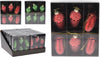 EIKEL HANGDECO GLAS SET VAN 6 D4 H6,5CM ROOD GROEN ASSORTIE