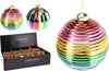 KERSTBAL GLAS D10 CM MULTIKLEUR STREEP 2 ASSORTIE