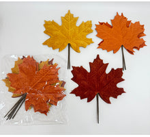 Set/6 leaves L yellow/brown