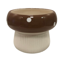 Pot mushroom dolomite d15x11h brown