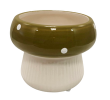 Pot mushroom dolomite d11,7x9h green