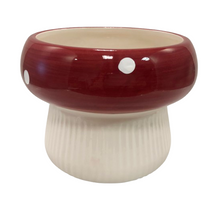 Pot mushroom dolomite d15x11h red