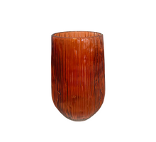 Bagvase stripe glass d19x26,7h  terra