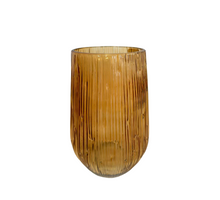 Bagvase stripe glass d19x26,7h  orange