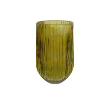 Bagvase stripe glass d19x26,7h  olive