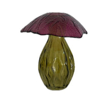 Mushroom glass bottle d11.1x12h terra gray/olive