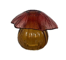 Mushroom glass bottle d11.1x8.7h purple/terra