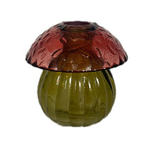 Mushroom glass bottle d8.8x8.7h terra/olive