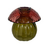 Mushroom glass bottle d8.8x8.7h terra/olive
