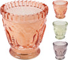 Scented candle in grandma's glass, D7 H7.5cm, 3 assorted colors