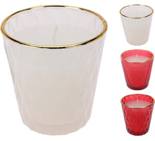 GEURKAARS IN GLAS GOUDEN RAND D7,5 H7,5 CM 4 ASSORTIE