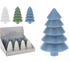 DINERKAARS KERSTBOOM 12CM 3 ASSORTIE WIT/GROEN/BLAUW