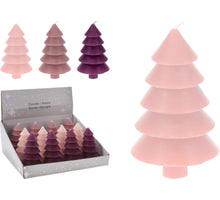 DINERKAARS KERSTBOOM 12CM 3 ASSORTIE ROZE TINTEN