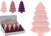 DINERKAARS KERSTBOOM 12CM 3 ASSORTIE ROZE TINTEN
