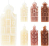 CANDLE HOUSE 4.7X4.7X11CM 6 ASSORTED DESIGNS AND COLORS