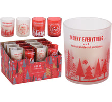 KAARS IN GLAS XMAS D5 H6CM 4 ASSORTIE DESSIN