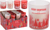 CANDLE IN GLASS XMAS D5 H6CM 4 ASSORTED DESIGNS