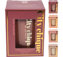 GEURKAARS IN GLAS CITY CHIQUE D8 H10CM 4 ASSORTIE KLEUR/GEUR