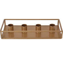 CANDLESTICK TRAY METAL 24X10CM GOLD