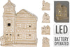 HOUSE WITH LED PORCELAIN BEIGE 7.5X7CM 4 ASSORTED INCL. 2X LR44
