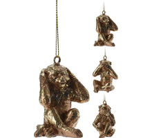 MONKEY HANGING DECOR 5.5CM GOLD 3 ASSORTED POLYESTER