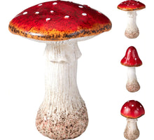 PADDENSTOEL POLYRESIN D14 H19CM 3 ASSORTIE
